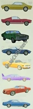 Mrs Grossman CLASSIC CARS Foil Mylar Chevy corvette Cameron Stickers 2011