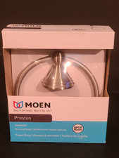 NEW Moen Preston DN8486BN Towel Ring in Spot Resist Brushed Nickel