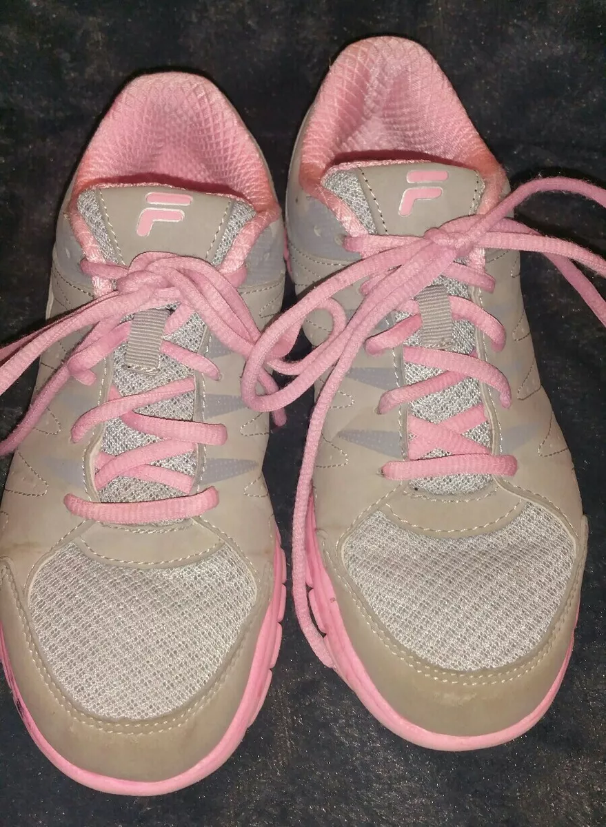 FILA Girls Gray Pink Sneakers Tennis Active Size 3 Eur 35 UK 2 | eBay