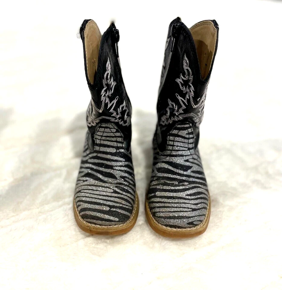 Botas de Vaquero Roper para Niñas Pequeñas Cebra Brillante Talla 8 Infantil Foto 2 de 4