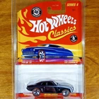 Hot Wheels Classics Series 4 '69 Camaro Spectraflame Black Redline 5 Spoke 2008