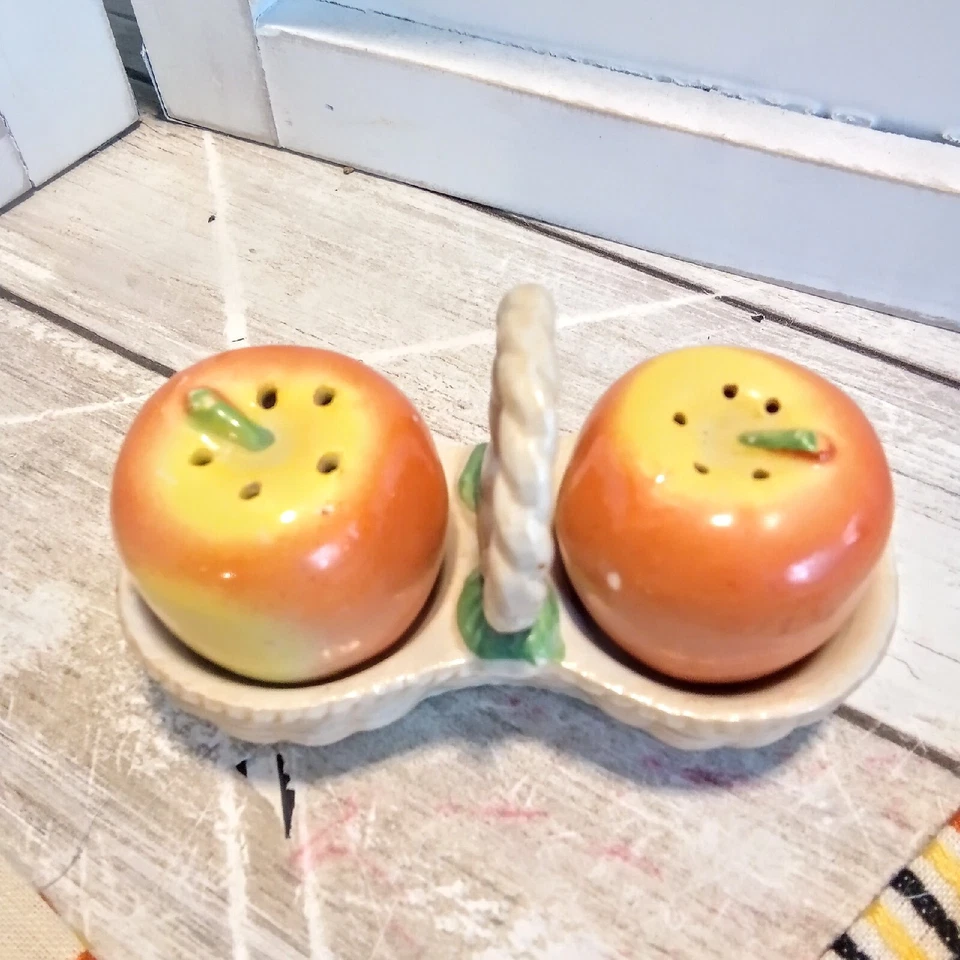 Juego De 4 Servilletas Retro Naranja/Amarillo/Negro MCM De Colección con Manzanas En Cestas Agitadores. Foto 2 de 4