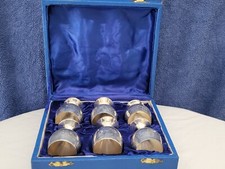 Set of 6 VINTAGE Silver Plated Snifters Goblets Cordials / Shot Coblets  Boxed