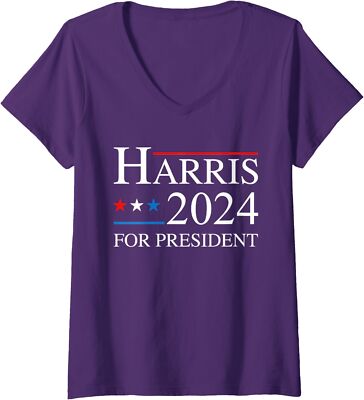 Kamala Harris 2024 For President Election Campaign Ladies' V-Neck Tshirt