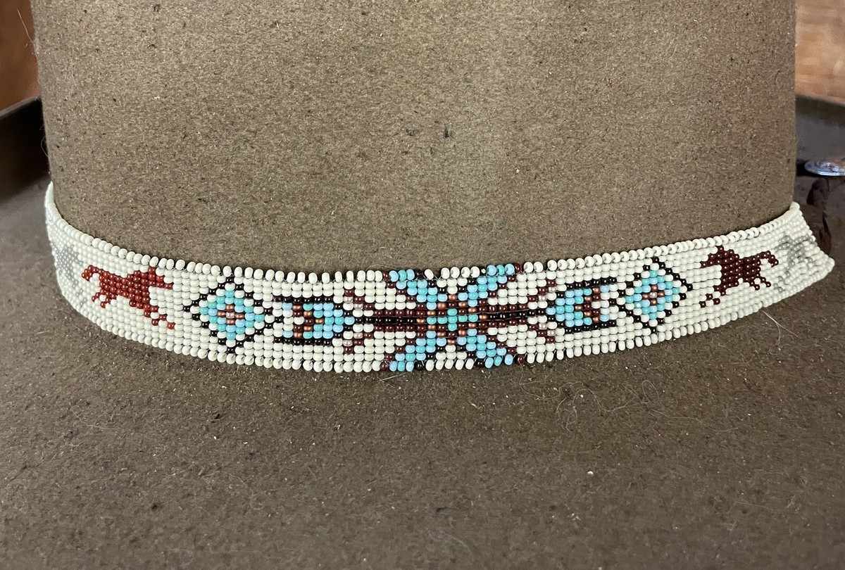 NATIVE DESIGN Handmad Beaded Hatband HAT BAND TURQUOISE 