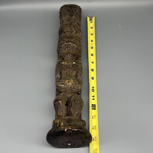 Vintage Hawaii Tiki Totem Carved Candle 15” Hapai Wahine By Candle Co Hawaii - Picture 18 of 18
