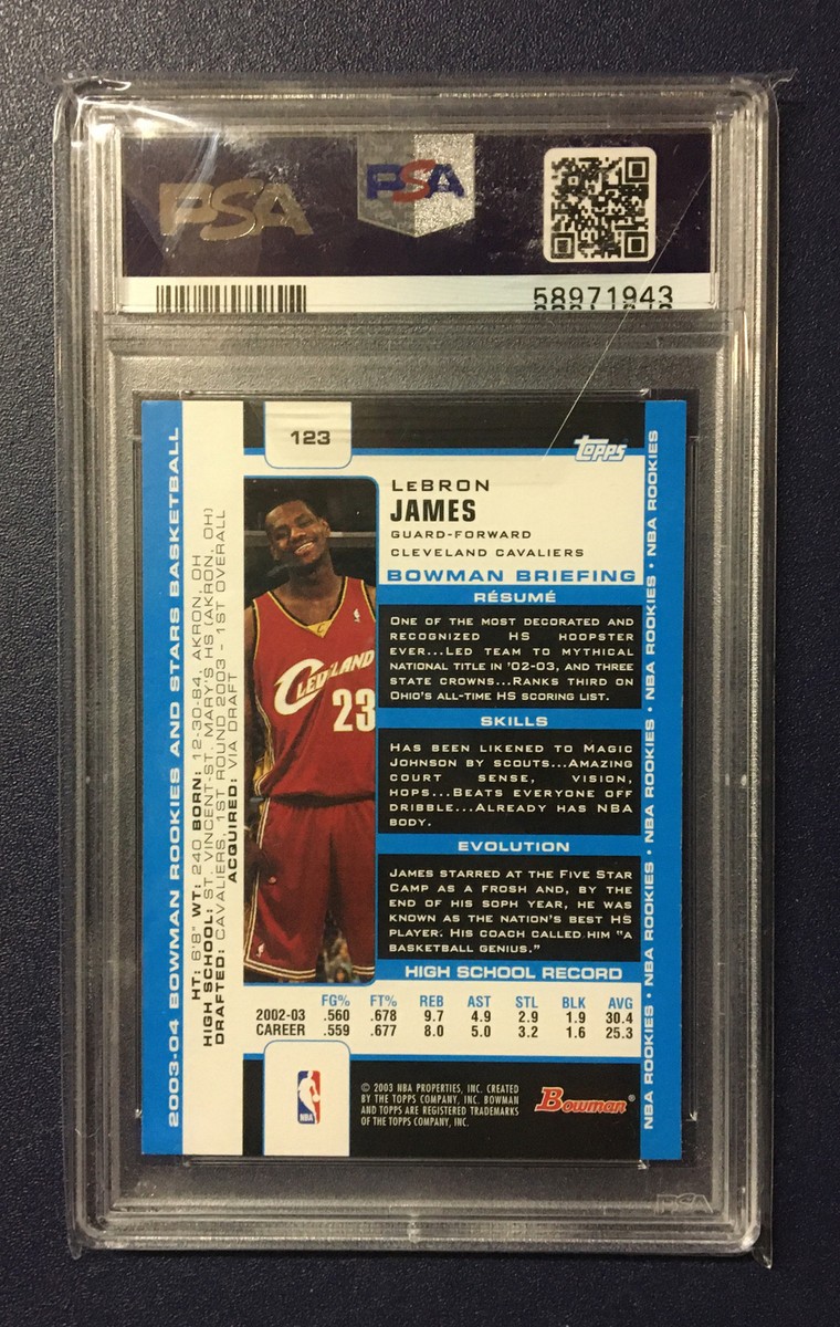 2003-04 Bowman R & S #123 LeBron James RC Rookie PSA 8 NM-MT