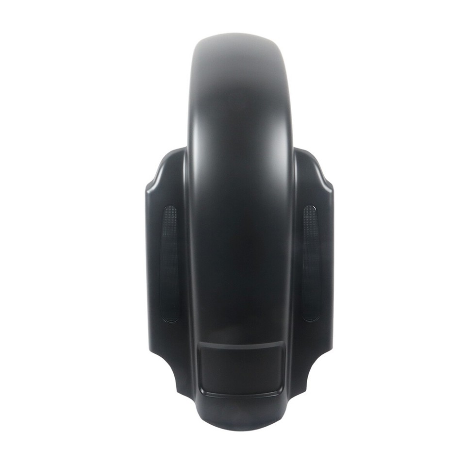 4" Stretched Extended LED Rear Fender For 1993-2008 Harley Touring & CVO Models - No Block, Black Plastic