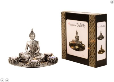 Thai Buddha Set Teelichthalter Poly Figur Buddhismus Mönch Feng Chui !!