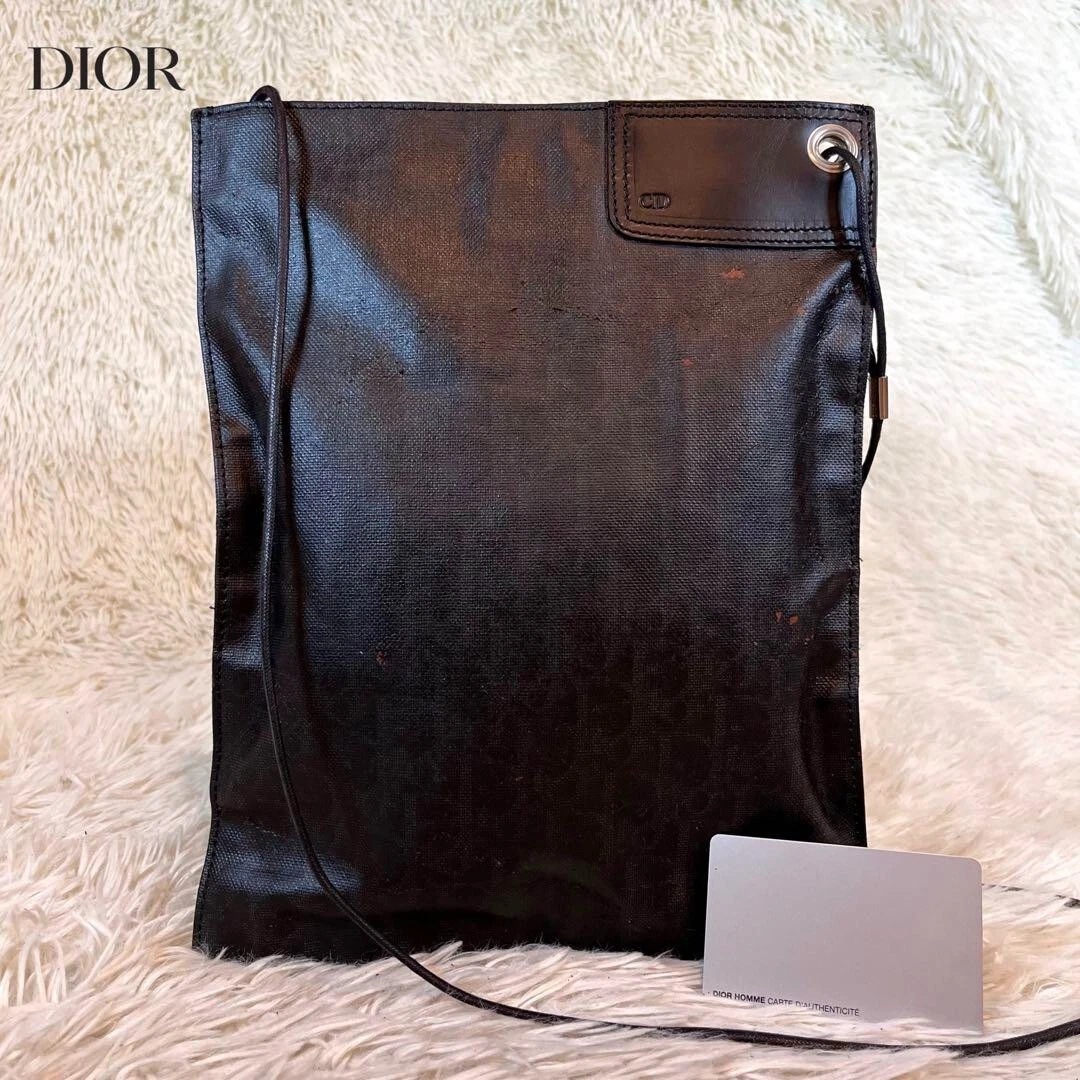 Sac à bandoulière Dior vintage noir Sacoche 12 x 9,4 pouces