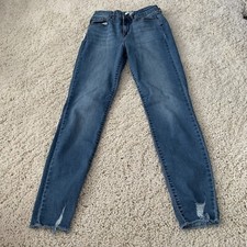 Sofia Jeans Womens Sz 2 Sofia Vergara ROSA Curvy Skinny Blue Distressed Raw Hem