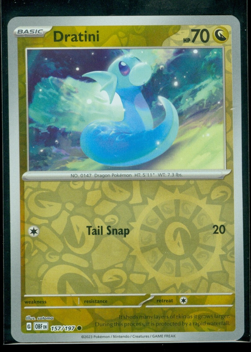 Pokemon DRATINI 157/197 Obsidian Flames Rev Holo - - MINT | eBay Pokemon DRATINI 157/197 Obsidian Flames Rev Holo - - MINT | eBay