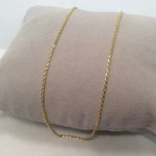 1.50mm 10k Yellow Real Gold Solid Rollo Box Link Rolo Necklace 16'' 18'' 20''