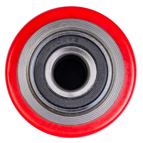 Pallet Jack/Truck Load Wheels Full Set with Axles and Rollers 3" x 3.75" Red - Picture 6 of 10