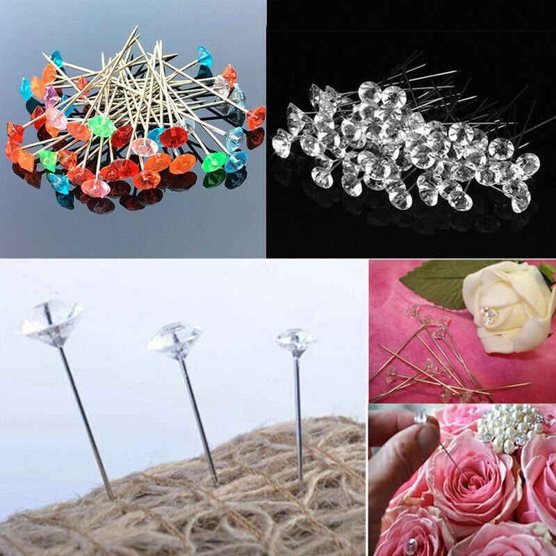 100 épingles à Fleurs Pour Bouquet Et Boutonnière - 10x64mm - Idéal Pour Couture Et Créations