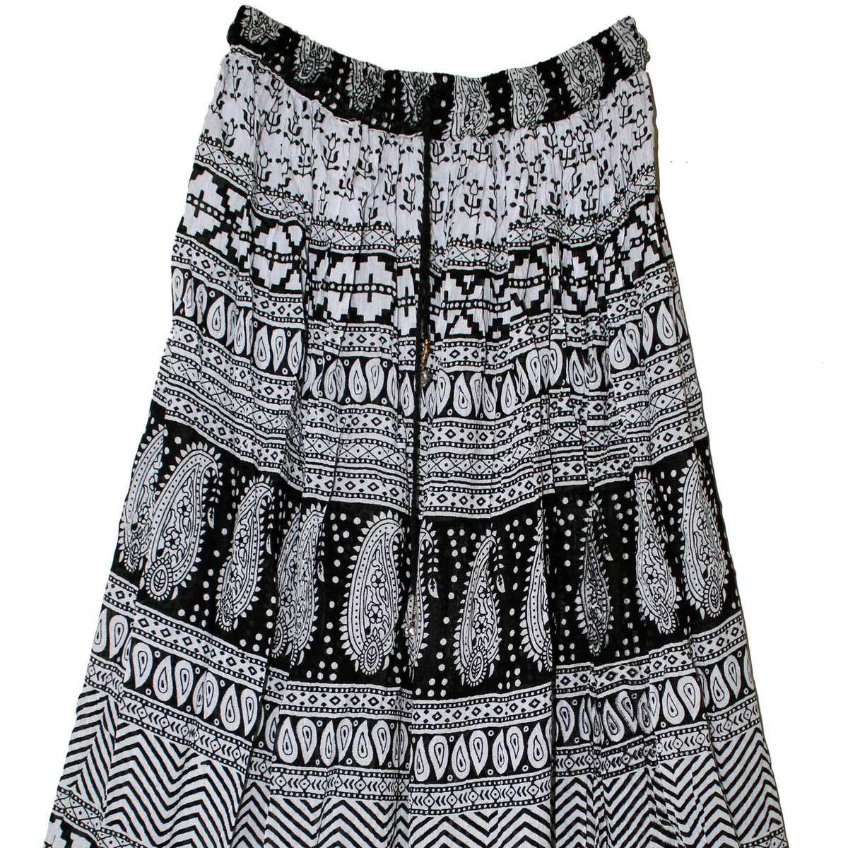 Long black rayon skirt cheap