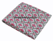 5 Yard Indian Cotton Multicolor Fabric Block Floral Print Dressmaking Fabric