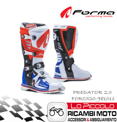 Forma Predator 2.0 Stiefel Weiß/Rot/Blau Enduro Moto-Cross Off-Road MIS.43