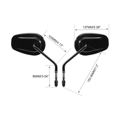 Black Teardrop Rearview Mirrors Fit For Harley Softail Deluxe Fat Boy Dyna FXDL