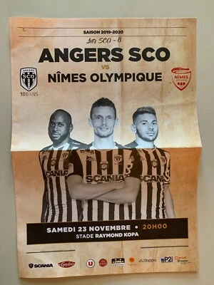 PROGRAMME ANGERS SCO - NIMES OLYMPIQUE 23 NOVEMBRE 2019 - Photo 1/4