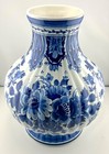 Stunning Antique hand painted Delft vase, signed and marked bottom, 1800's. A+