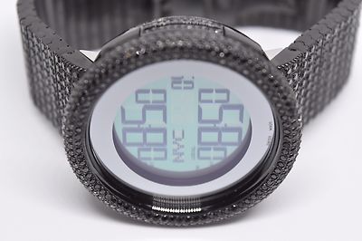 New Men's YA114207 digital Gucci real black Diamond Multiple Time