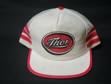 Vintage THOR 3 Stripes Mesh SnapBack Trucker Hat Cap Deadstock NOS ~ Made in USA