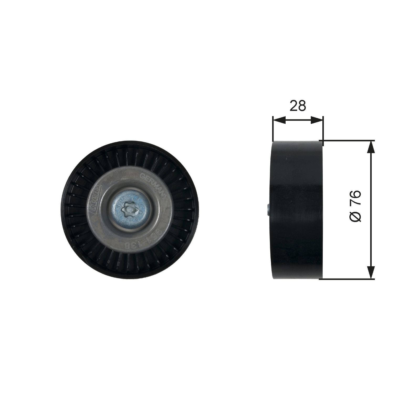 GATES T36423 Deflection/Guide Pulley, V-ribbed belt for MERCEDES-BENZ - Image 12