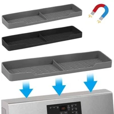 Kitchen Shelf Stove Top Magnetic Over The Stove Silicone Spice Storage Shelf 15"