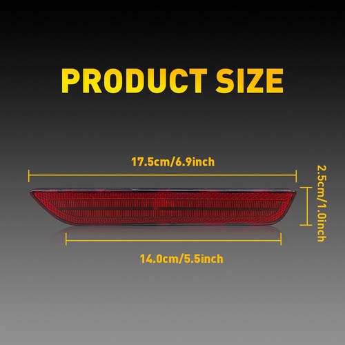 For 2010-14 Ford Mustang Rear Bumper Side Marker Lights Reflectors Red Lens - Picture 2 of 10