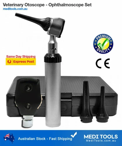 Veterinary Otoscope Ophthalmoscope Set, ENT, Vet, Ear, Eye, Diagnostic, Premium