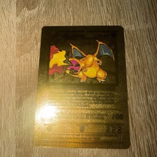 Pokemon Charizard Gold Foil Fan Art Carta Texturizzata 1999 04/102 HP120