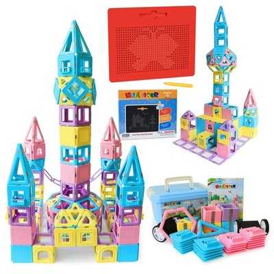 MAGBLOCK Magnetic Building Blocks Set, MagPad for Kids with Magnetic Doodle P...