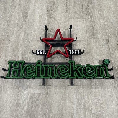 AWESOME HEINEKEN IMPORTED BEER LIGHT UP LED SIGN 27  X 16 