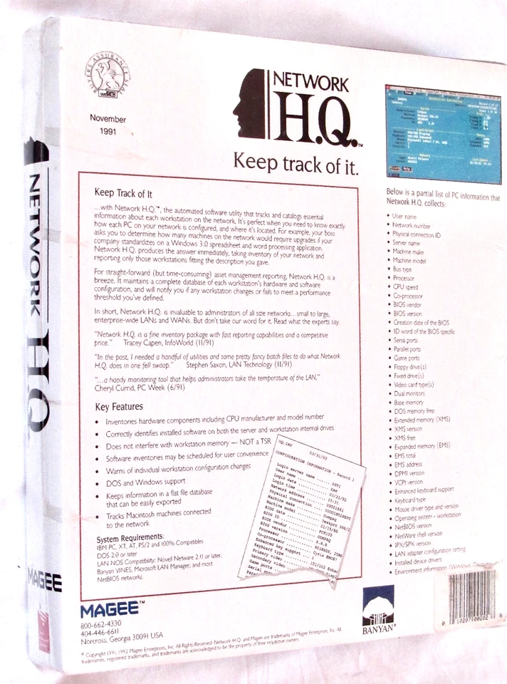 New Sealed Vintage Novell Netware 2.5  O/S Software Network H.Q. MAC Magee - Image 3 of 4