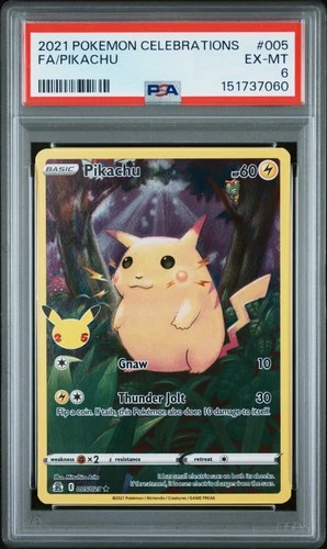 2021 POKEMON CELEBRATIONS #005 FULL ART/PIKACHU PSA 6