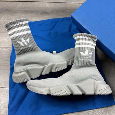 Adidas x Balenciaga Speed Sock ''Grey / White'' - Größe UK 1 / EU 34 / US 4