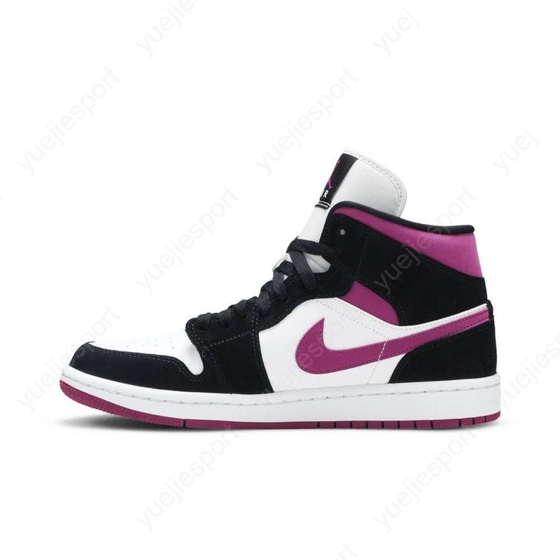 Wmns Air Jordan 1 Mid Black Cactus Flower BQ6472-005 — 第 3/4 张图片