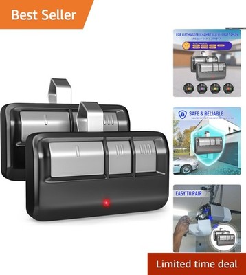 Ergonomic Garage Door Opener Remote with Visor Clip - Fits 5 Color Learn Buttons
