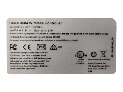 Cisco AIR-CT3504-K9 Wireless LAN Controller - Picture 4 of 4