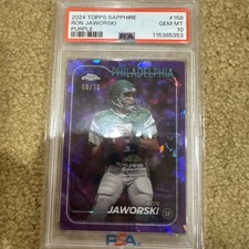 2024 Topps Chrome Sapphire Ron Jaworski Purple /10 PSA 10!!! Pop 1 💎