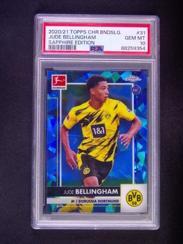 2020-21 Topps Chrome Bundesliga Sapphire Jude Bellingham #31 RC Rookie PSA 10