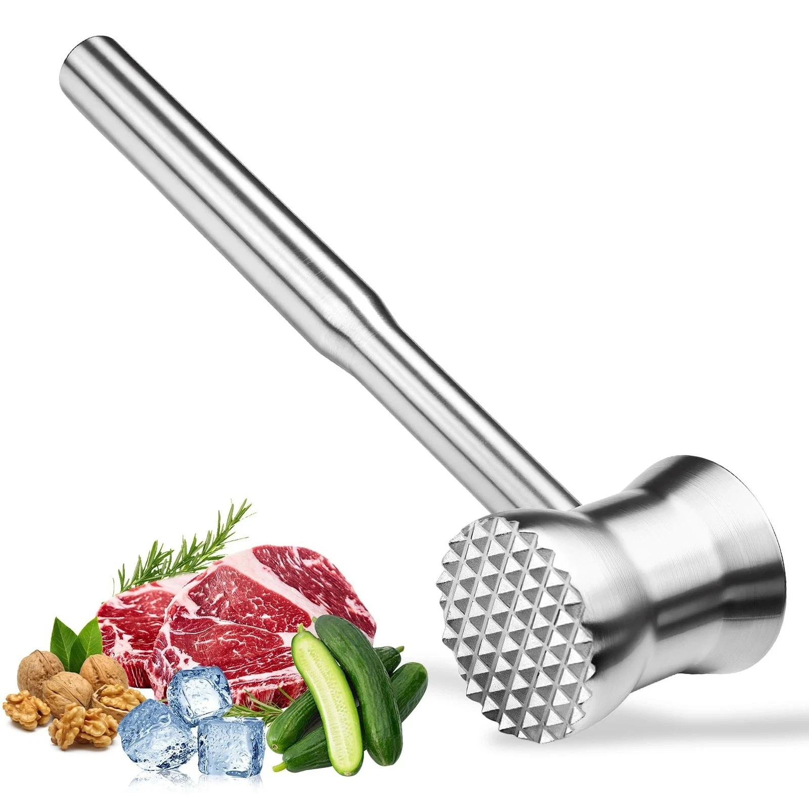 Meat Tenderizer Mallet - SGJGS Stainless Steel Meat Hammer, Kitchen Meat Hamm...