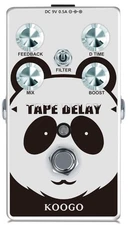 Koogo (Cool Panda) Tape Delay Pedal with Widerange Delay Adj & Bass Effects
