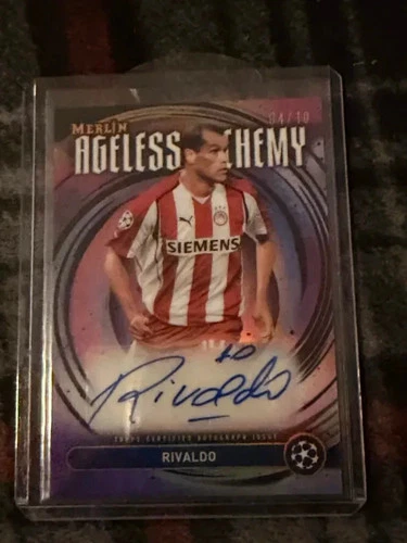 2024-25 Topps Merlin UCC UEFA Ageless Alchemy Rivaldo Auto Black Refractor /10