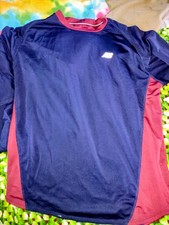 New Balance NB Performance Long Sleeve Biocool Activewear Shirt 2XL Maroon/Navy