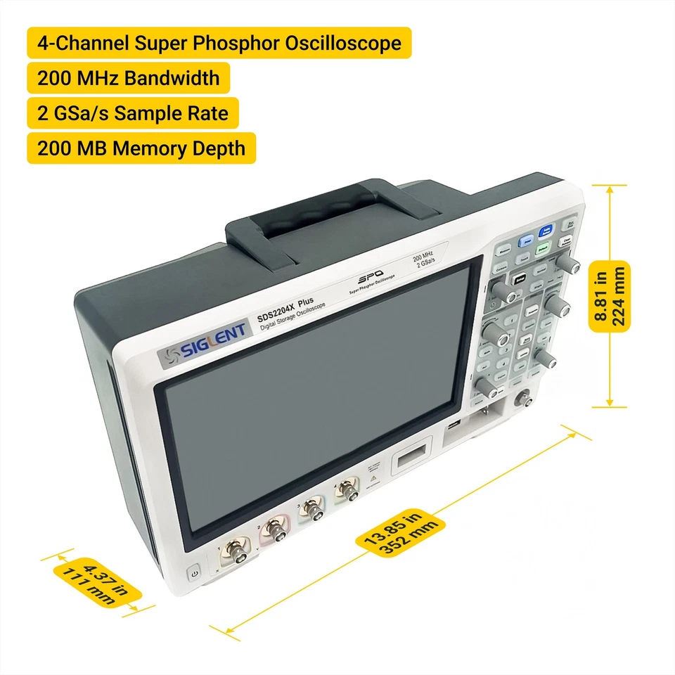 Oscilloscope Super Phosphor Digital SIGLENT SDS2204X Plus 4 Channel - Image 2 of 4