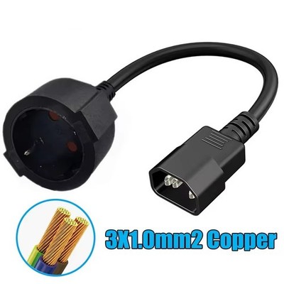 PDU UPS Cable IEC C14 to Euro Schuko Socket Power Extend Cable Schuko CEE7/4