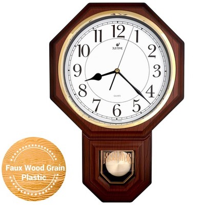 Pendulum Wall Clock with Westminster Chime, 17.5'' Large Regulator Schoolhouse...