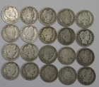 (20) US Barber Silver Quarters 25cc Nice Lot Ave Circ..